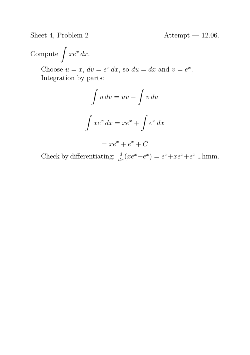 The typeset demo attempt, before feedback.